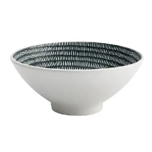 Oneida Luzerne Urban Storm Pedestal Bowls – 66.25-Ounce, Black-And-White Design, 12-Pack 1