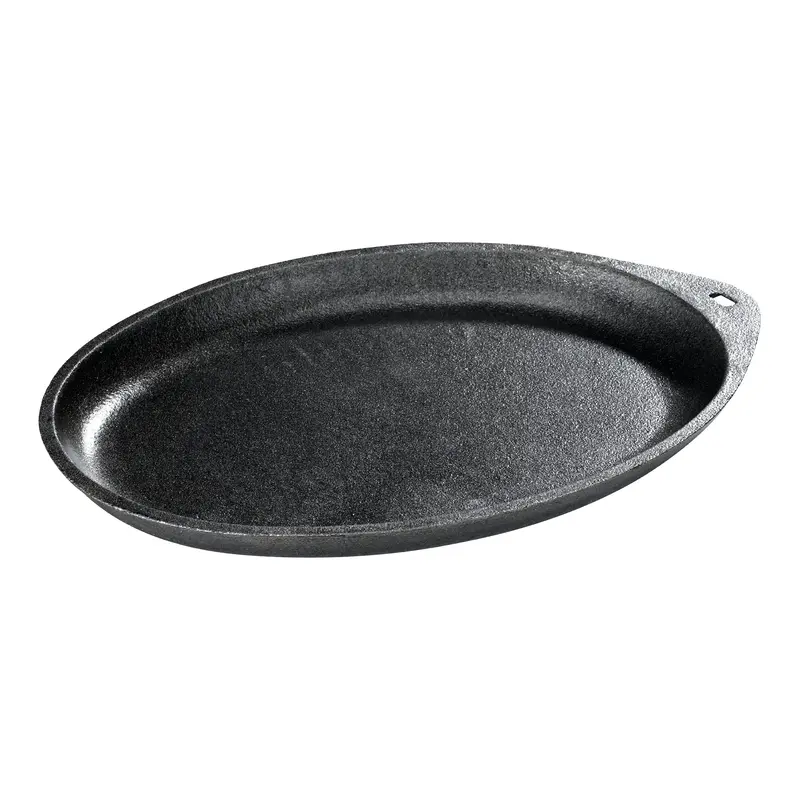 Oval 9.5" X 7" Seasoned Cast Iron Skillet – Thermalloy Pre-Heated Surface, Browne 2