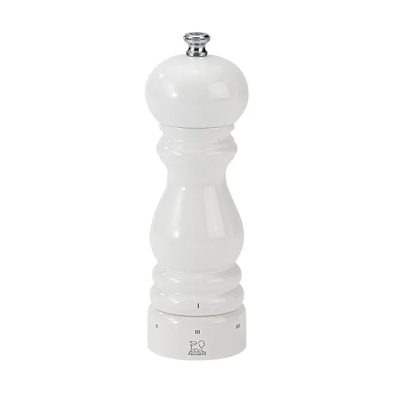 Peugeot Paris U'Select White Lacquer Salt Mill – Adjustable Ceramic Grinder, 7" Tall 1