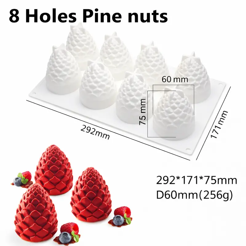 Pinecone-Themed Mold – 8-Cavity Natural-Design Silicone 1