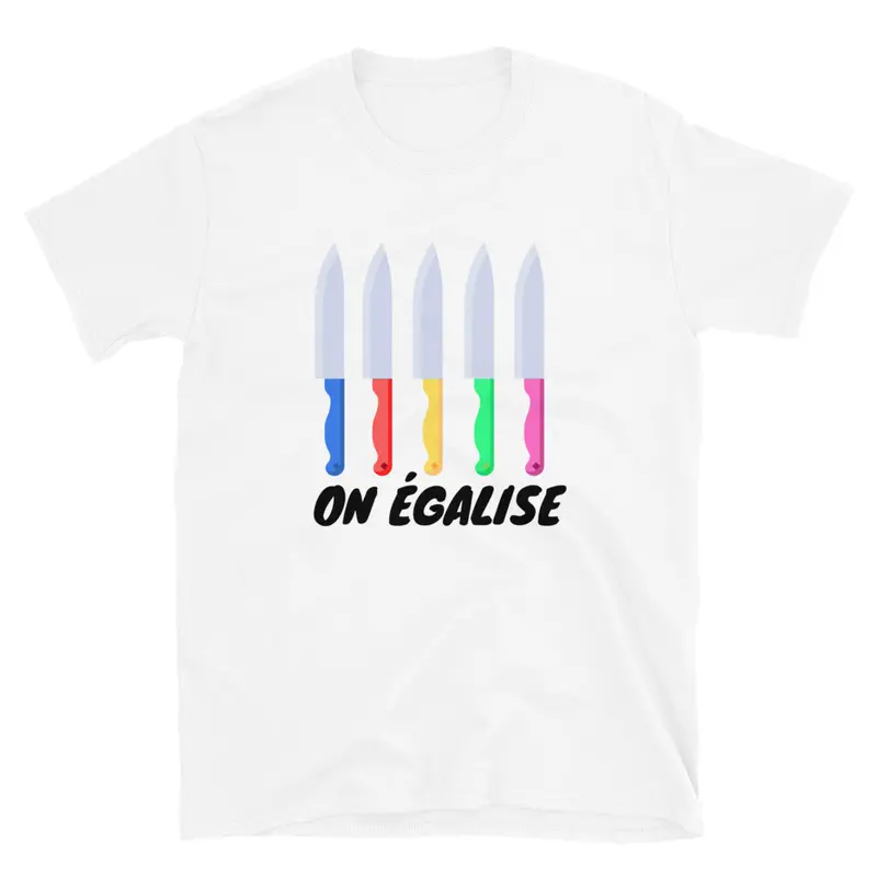 'Pocket Knife' White Cotton T-Shirt 1