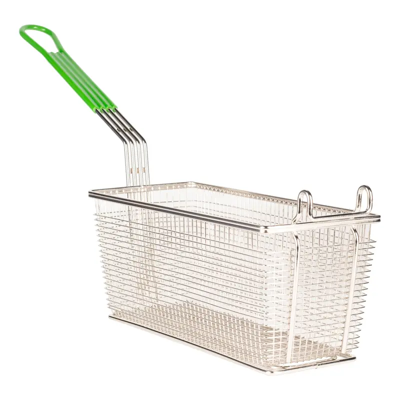 Prince Castle Fryer Basket With Plastisol Handle – 16.75" X 8.75" X 6" 1