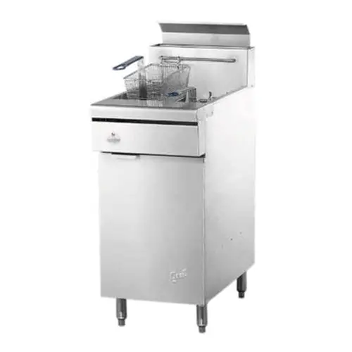 Quest Mv40 Natural Gas Floor Fryer – 40 Lb Capacity, Casters For Mobility 1