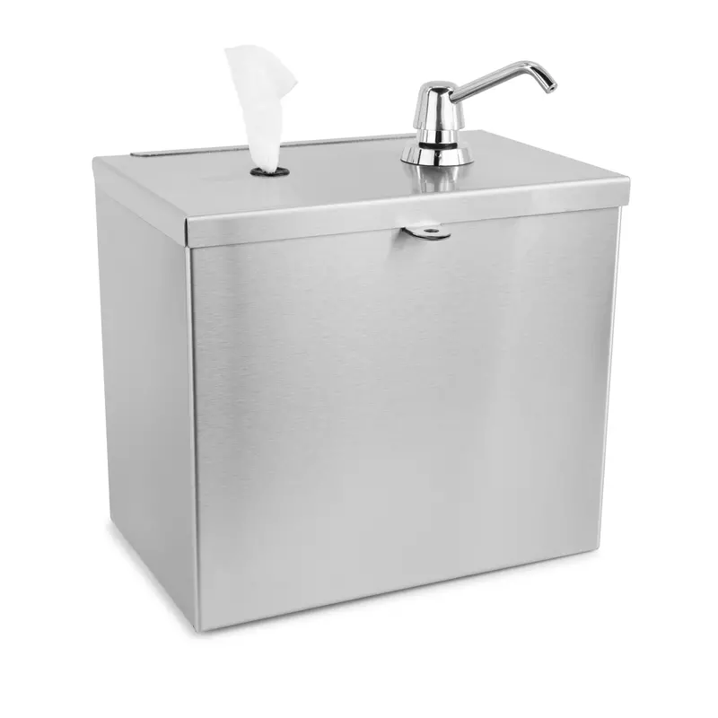 Quest Sani-Station Wall-Mount Sanitizer And Wipe Holder – Stainless Steel 1