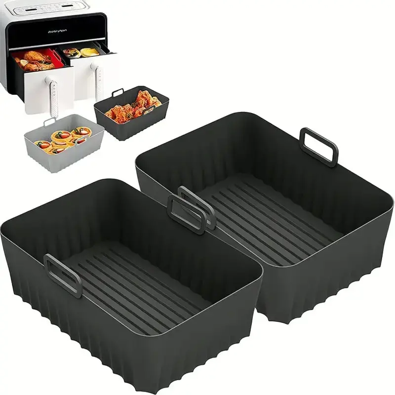 Reusable Silicone Rectangular Air Fryer Liner 1