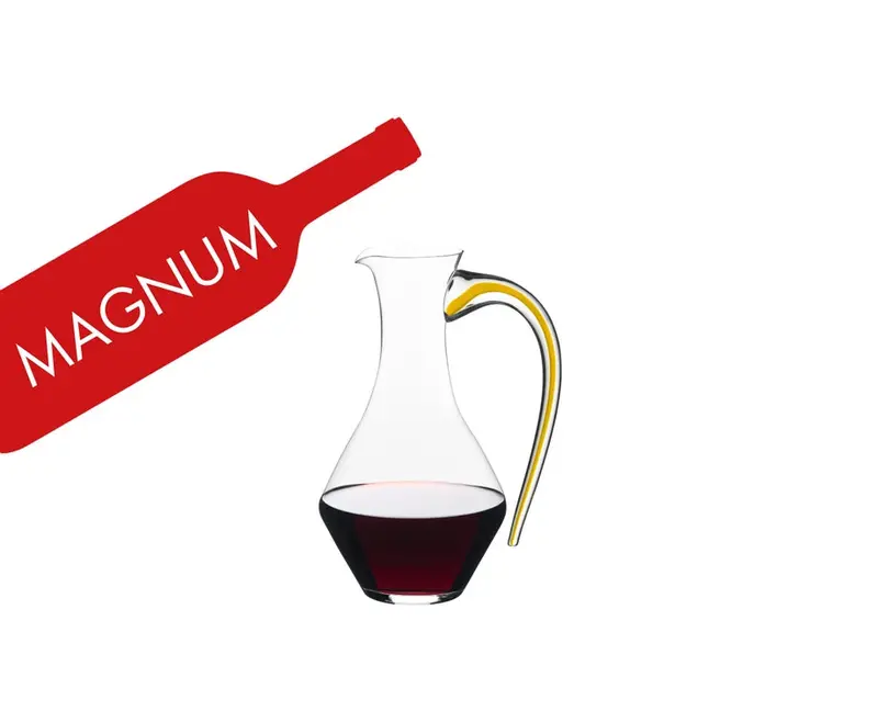 Riedel Fatto A Mano Cabernet Magnum Decanter – Yellow-Striped Handle 1