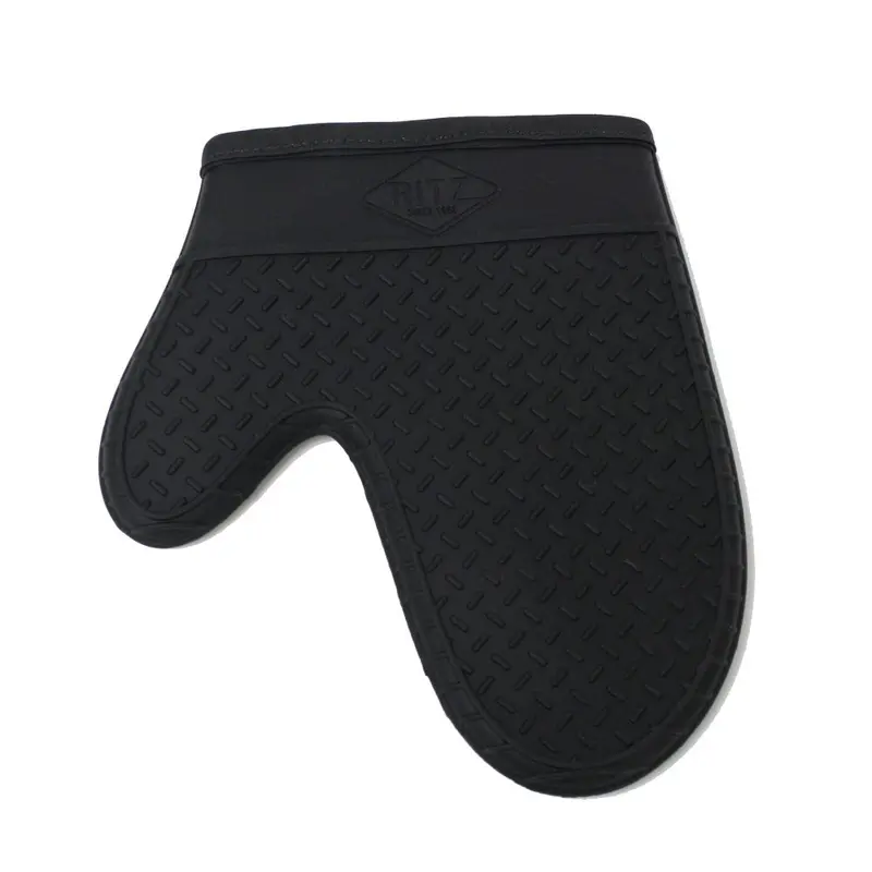 Ritz Heat-Resistant Oven Mitt – 10-Inch Black Fabric With Insulated Lining 1