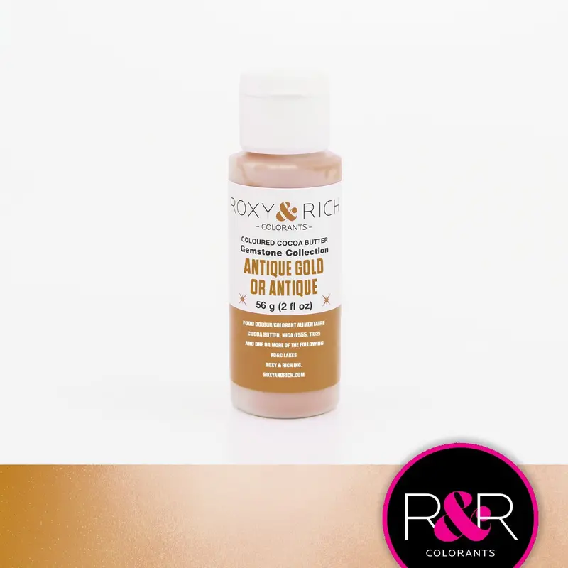 Roxy & Rich Antique Gold Cocoa Butter – 8 Oz Metallic Luster Additive 1