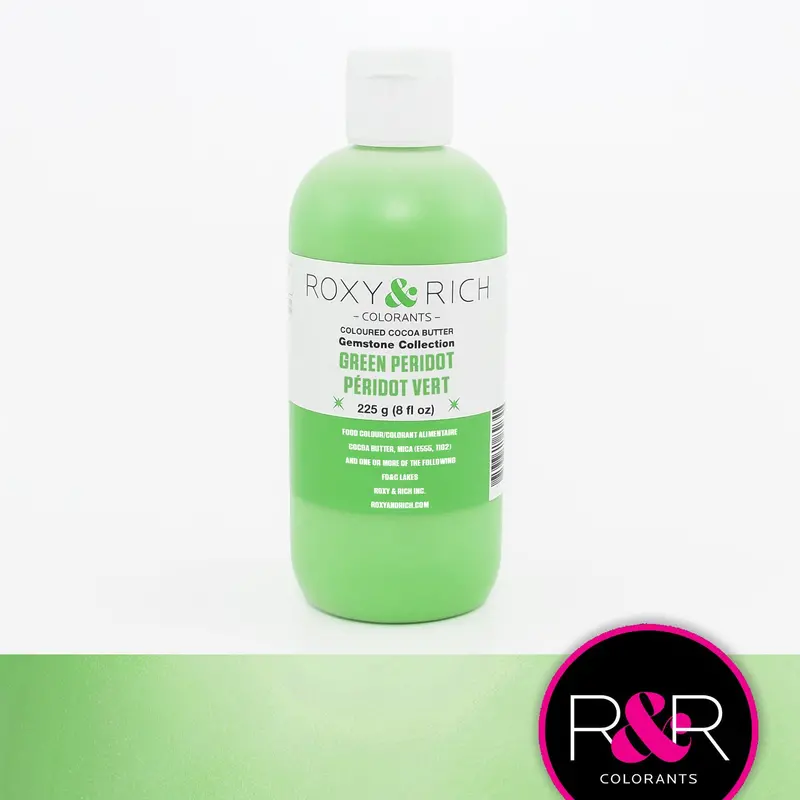 Roxy & Rich Gemstone Cocoa Butter Peridot Green (Bg8-016) – 8 Ounce Jar 1