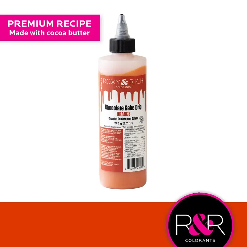 Roxy & Rich Orange Cake Drip Sauce – 9.7 Oz Glossy, Pourable Glaze 1
