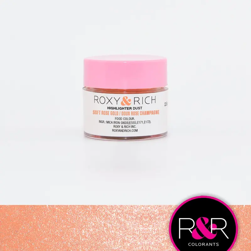 Roxy & Rich Soft Rose Gold Highlighter Dust – 2.5 G Edible Luster Powder 1