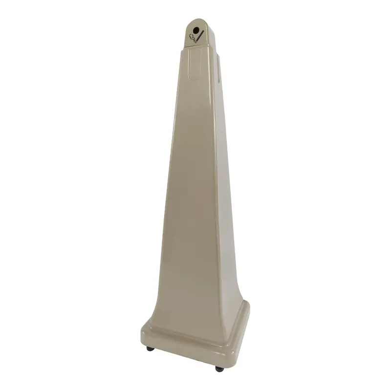 Rubbermaid Groundskeeper Smoking Receptacle – Beige Outdoor Ash Bin (Final Sale) 1