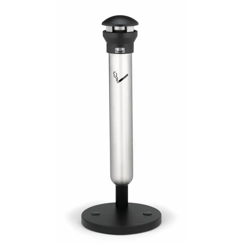 Rubbermaid Infinity Base-Mount Smoking Receptacle – Stainless Steel/Black 1