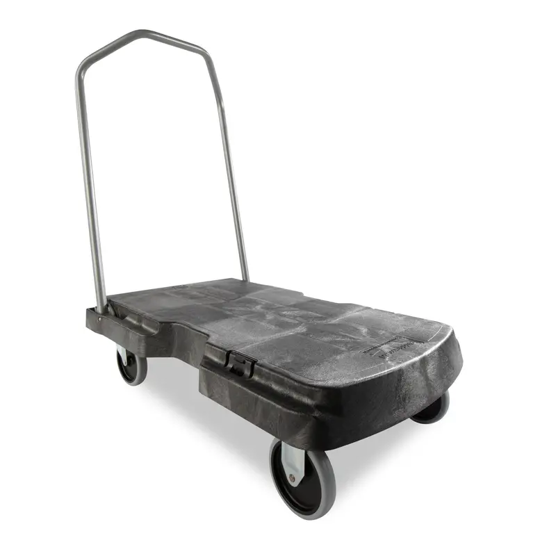 Rubbermaid Standard-Duty Triple Trolley – Ergonomic Handle, Black 1