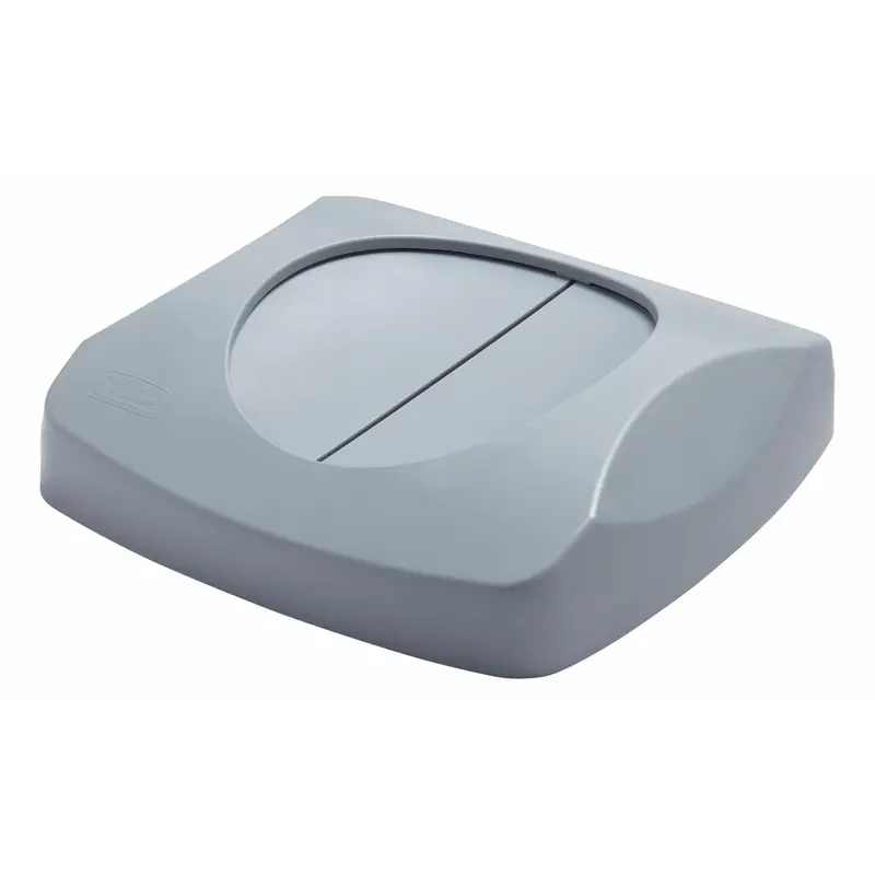 Rubbermaid Untouchable 23-Gallon Square Swing-Lid Waste Container – Gray 1