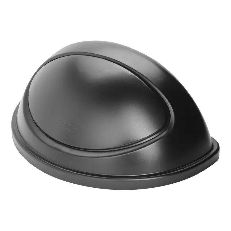 Rubbermaid Untouchable Half-Round Swing-Lid Waste Container – 21 Gallon, Black 1