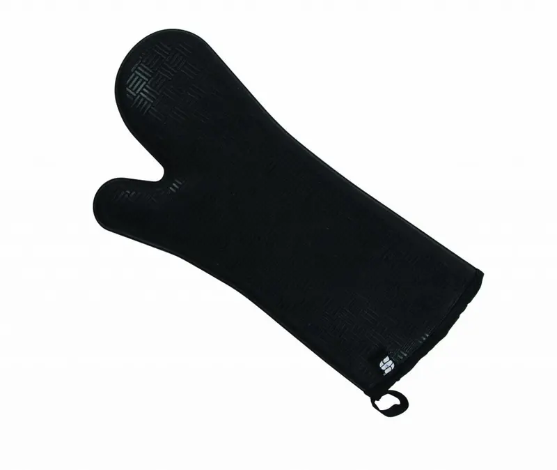 San Jamar Flexguard Heat-Resistant Oven Mitt – 17" Black Silicone Design 1