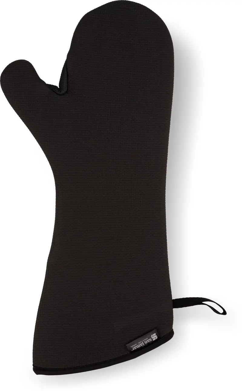San Jamar Ultigrips Heat-Resistant Oven Mitt – 17", Black Neoprene 1