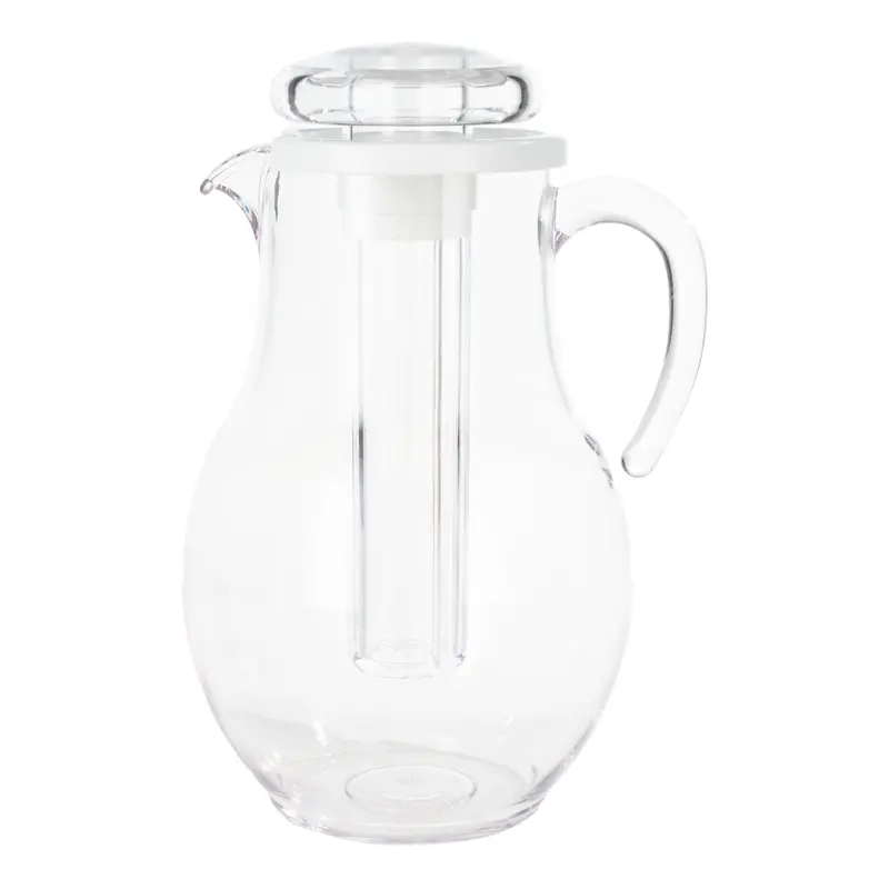 San Plastic Pitcher With Built-In Ice Tube – 3.3-Liter Clear, Food-Safe Beverage Server 1