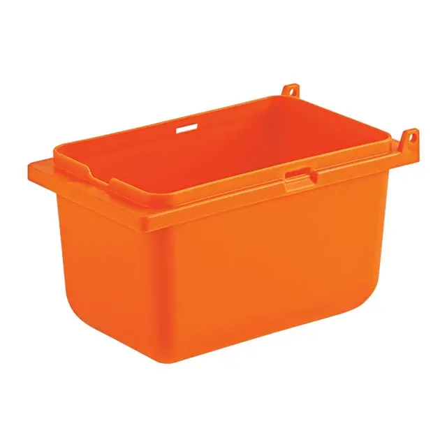 Server 1/9-Size Fountain Jar – 41 Oz Capacity, 3.5" Depth, Orange Plastic 1