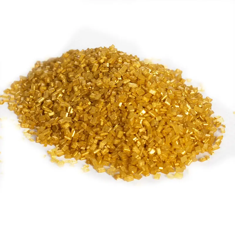 Shimmering Gold Crystal Decorative Sugar – 16 Oz (1 Lb) 1