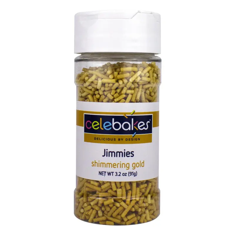 Shimmering Gold Jimmies Sprinkles – 3.2 Oz (Sku 7500-785305) 1