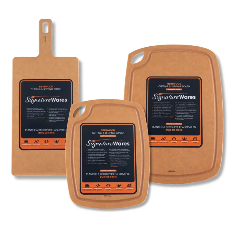 Signaturewares 3-Piece Fibrewood Cutting Board Set – Natural Or Slate Finish 1