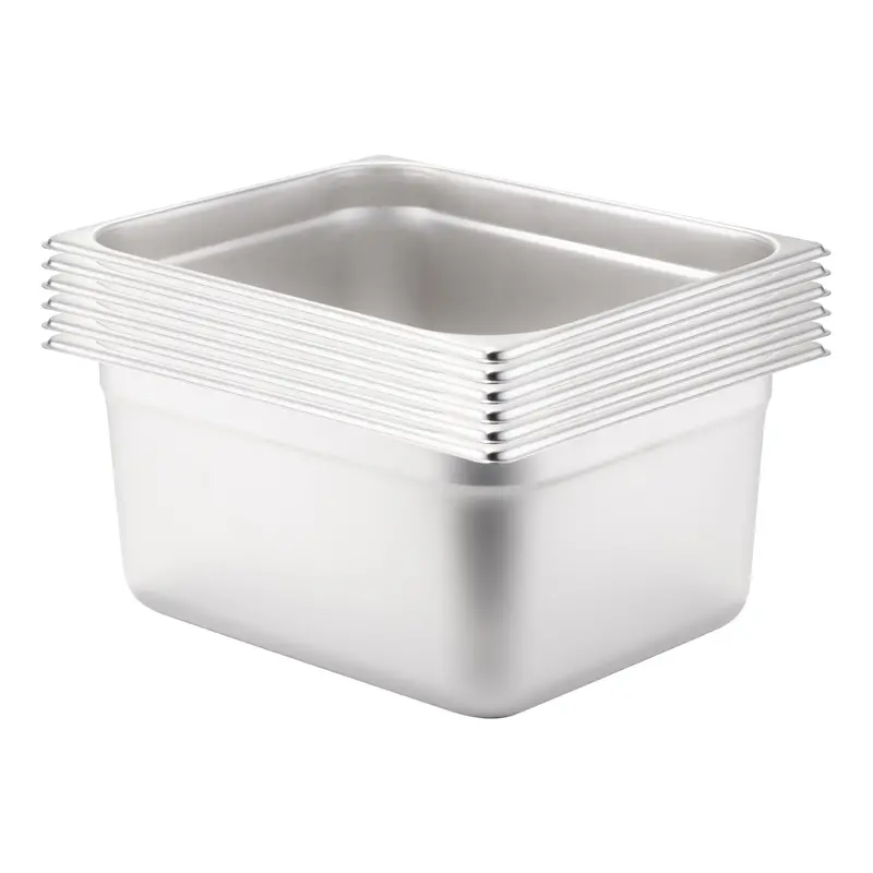 Signaturewares Half-Size Stainless Steel Food Pan – 6" Depth, 24-Gauge (6-Pack) 1