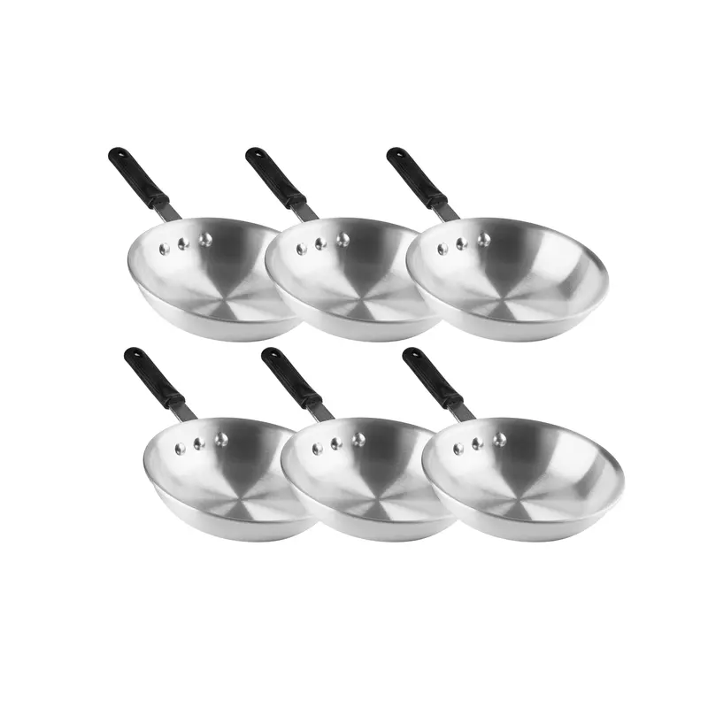 Signaturewares Heavy-Duty 8-Inch Aluminum Frying Pan Set – Natural Finish (6-Pack) 1