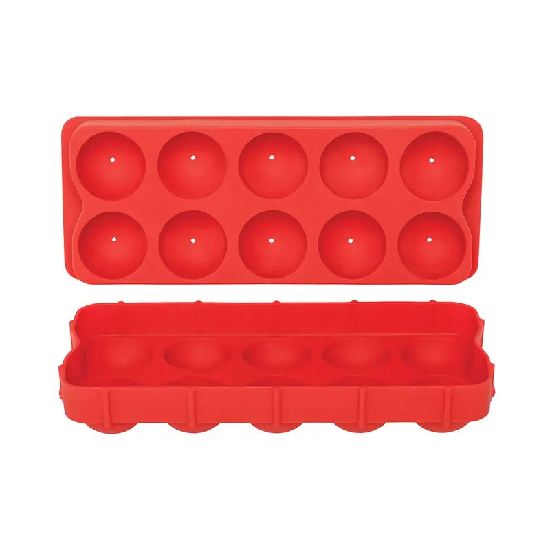 Silicone Ice Ball Mold – Cannonball Shape, 10-Cavity Tray 1