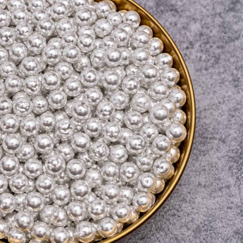 Silver Metallic Sugar Pearls – Shimmering Dessert Topping, 500 G (Sprinkles D’Art) 1