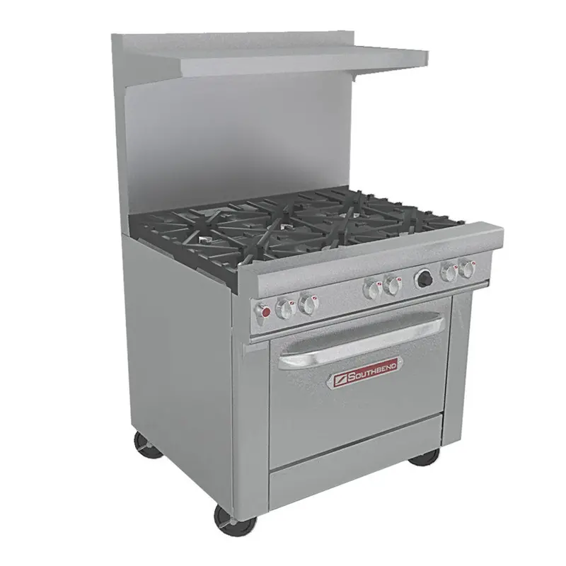 Southbend 4361D Restaurant Range – 36-Inch 6-Burner + 1-Oven Natural Gas Cooking System 1