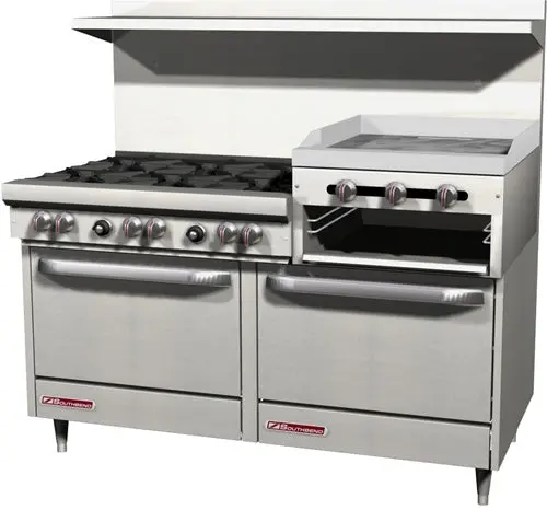 Southbend Nat Range – 60-Inch Gas Cooking Station With Dual Ovens & 24-Inch Griddle/Broiler 1