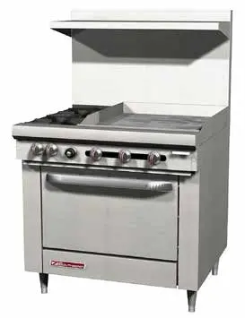 Southbend S36D-2Tr S-Series 36" Gas Range – 2 Open Burners, 24" Thermostatic Griddle, Natural Gas 1