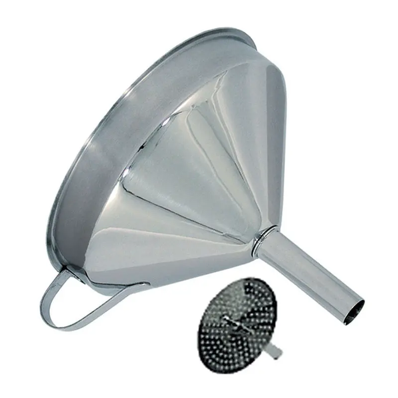 Stainless Steel Straining Funnel – 8-Ounce Capacity With Built-In Mesh Filter 1