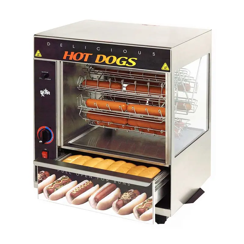 Star 175Cba Cradle-Style Hot Dog Broiler – 36-Dog Capacity With 32-Bun Rack 1