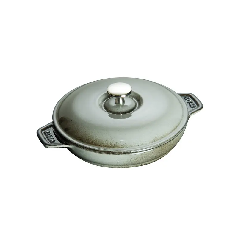 Staub 0.75-Quart Round Covered Plate In Graphite Grey Enamel 1