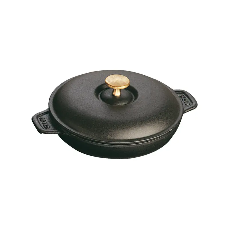 Staub 0.75-Quart Round Lidded Serving Dish In Matte Black Enamel 1