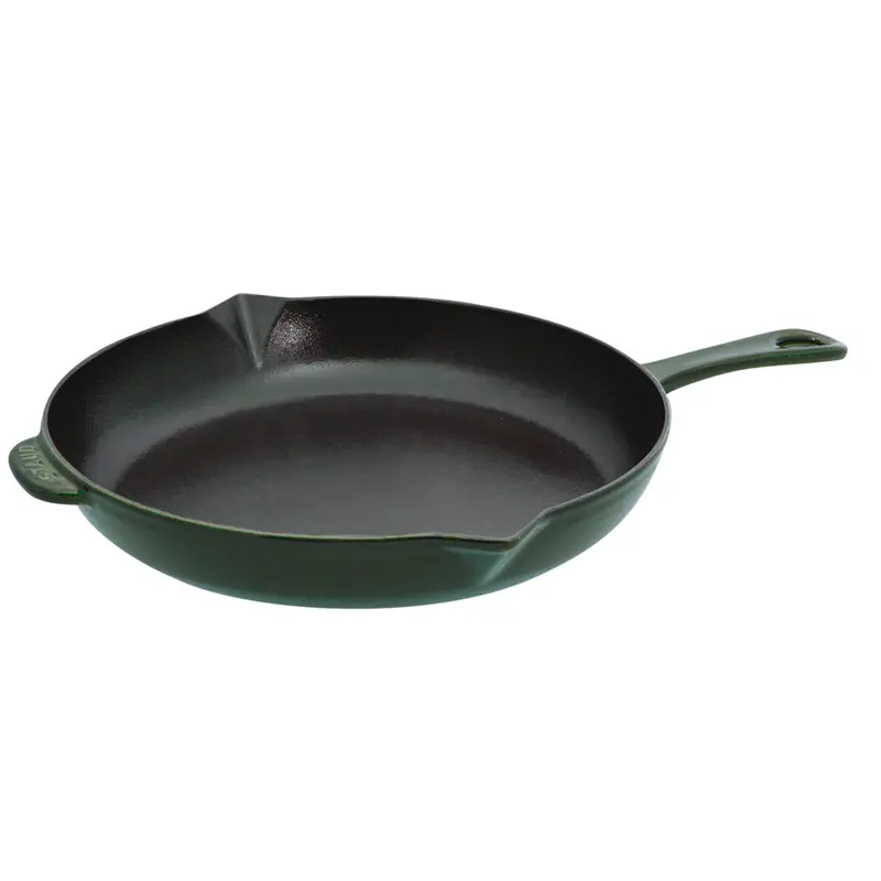 Staub 10-Inch Basil-Colored Fry Pan With Enameled Cast Iron Construction 1