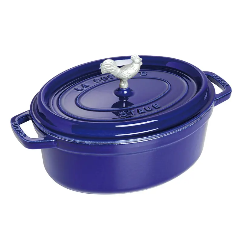 Staub 5.75-Quart Coq Au Vin Dark Blue Enamel Cocotte 1