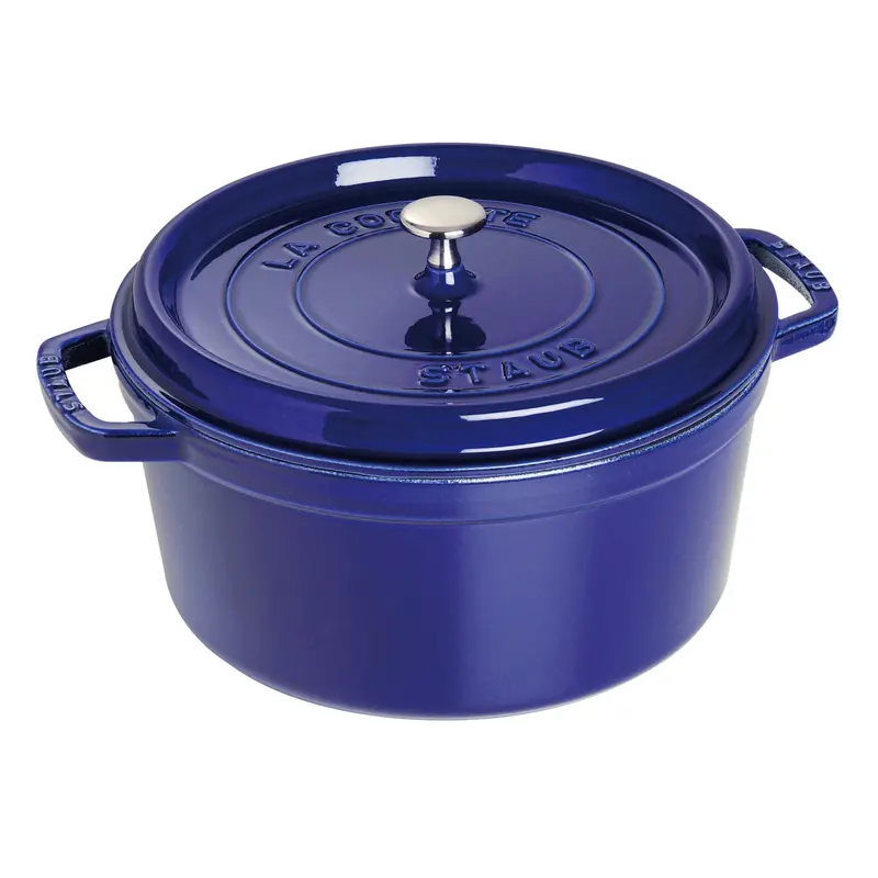 Staub 7-Quart Round Dark Blue Enamel Cocotte 1
