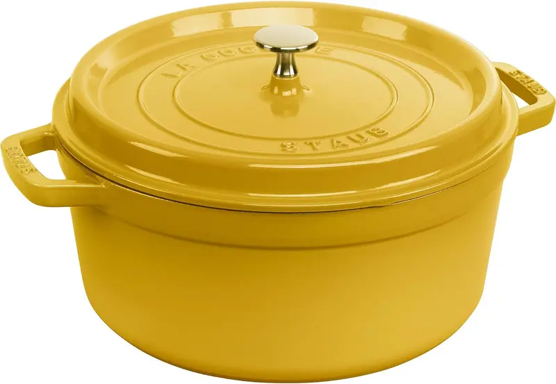 Staub Citron Enamel-Coated Round Dutch Oven – 5.5 Qt 1