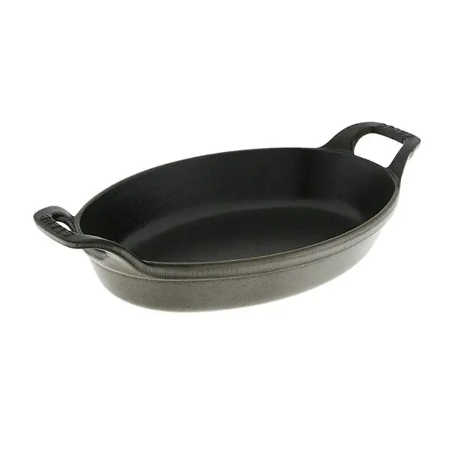 Staub Oval Enamel Roaster – 9.5" X 6.75", 1-Quart, Graphite Grey 1