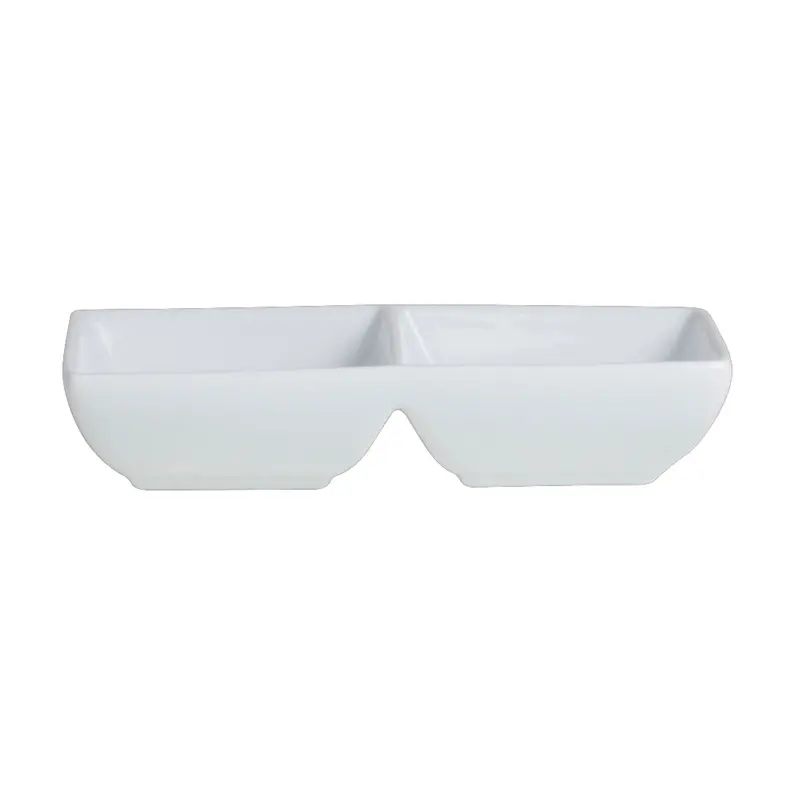 Steelite Varick Divided Serving Tray – Dual 2 Oz Compartments, 12-Pack 1