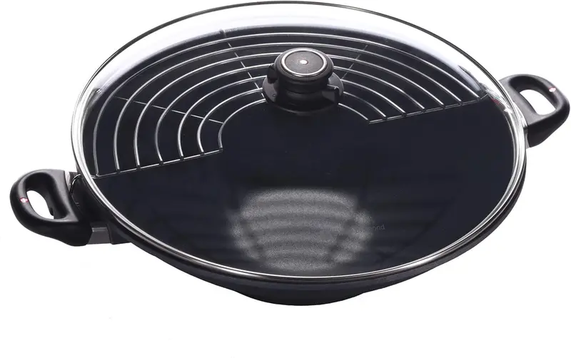 Swiss Diamond 14-Inch Induction Wok With Rack And Glass Lid 1