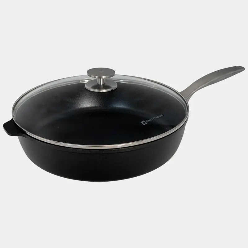 Swiss Diamond 5.8-Quart Nonstick Saute Pan With Tempered Glass Lid 1