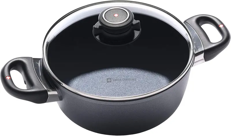 Swiss Diamond 8" Casserole Pot With Tempered Glass Lid 1