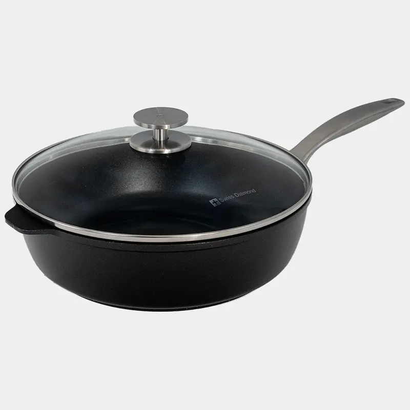 Swiss Diamond Chd 4.3 Qt Nonstick Sauté Pan With Clear Glass Lid 1