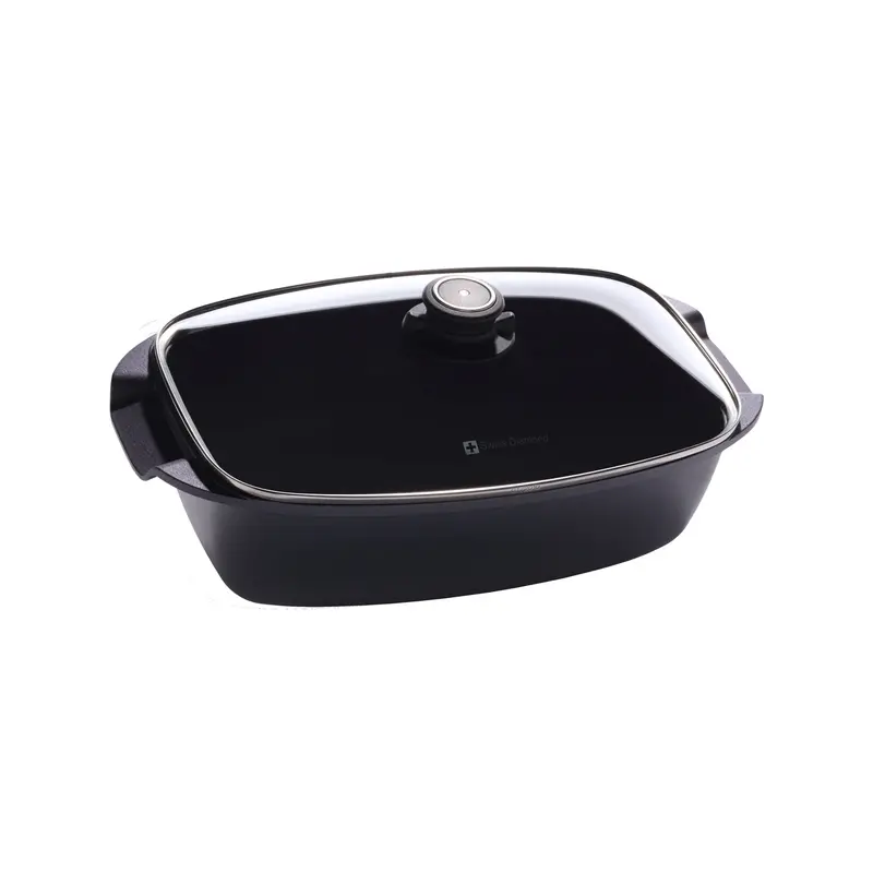 Swiss Diamond Rectangular Roasting Pan With Tempered Glass Lid (8.3" X 13") 1