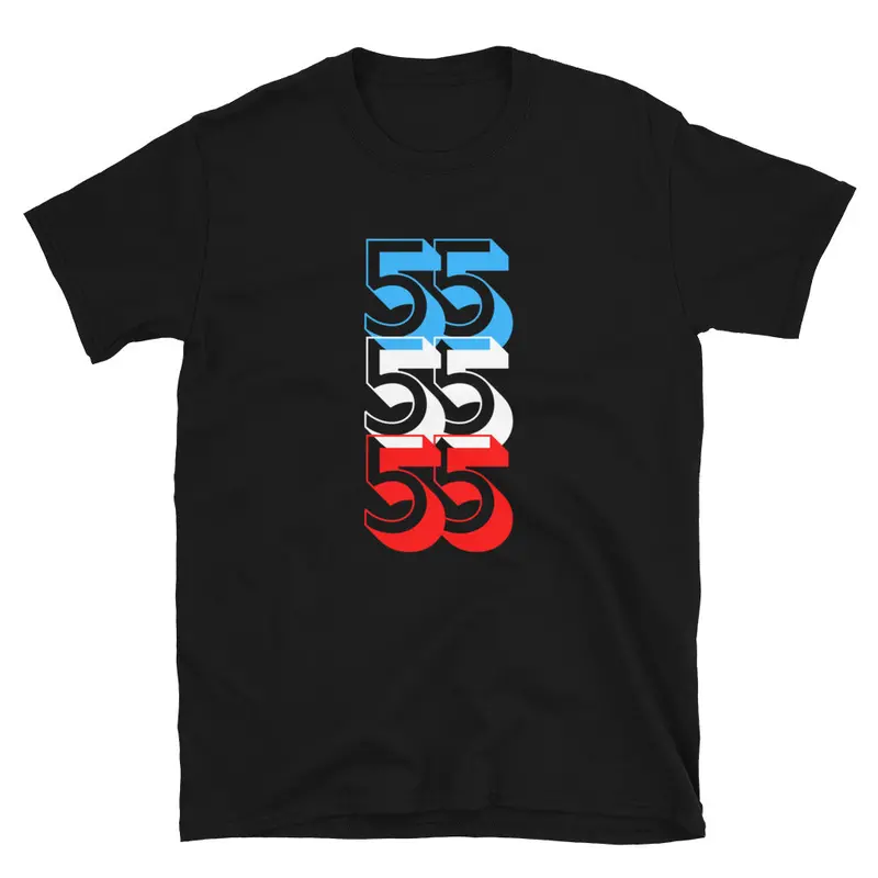 'Table 55' Black Minimalist T-Shirt 1